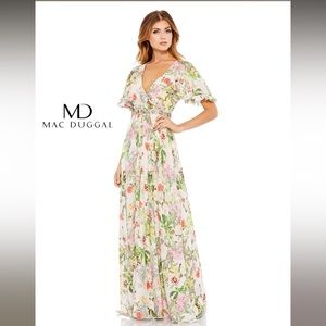 Mac Duggal Multicolor Floral Maxi Dress